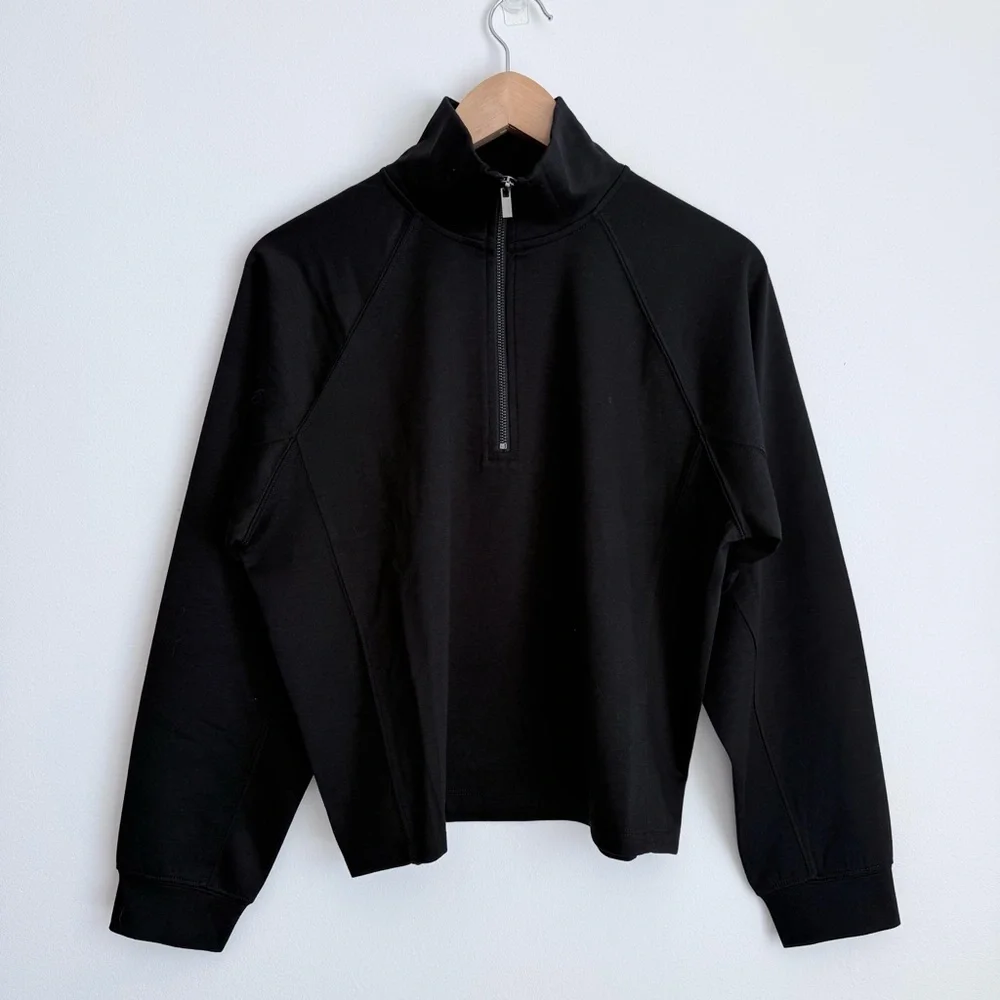 Truth Women's Black Quarter-Zip Long Sleeve Top, Size M